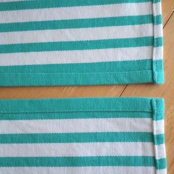 Placemats Cotton Canvas Turquoise and White - Set of 4 - Picture 4 of 8